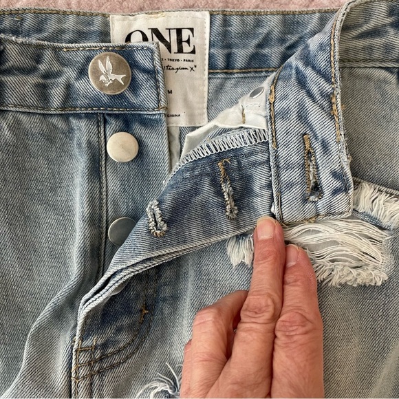 One Teaspoon Womens High Waist Super Fitted Distressed Denim Skirt junkyard 90’s - Picture 5 of 14